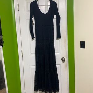 black free people black long sleeve dress